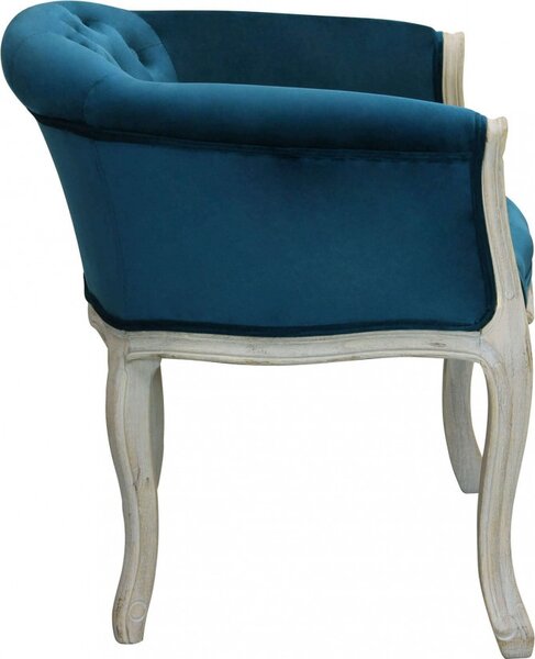 DecHome Poltrona Classica in Velluto Dimensioni 61x61x71 colore Blu - Detroit