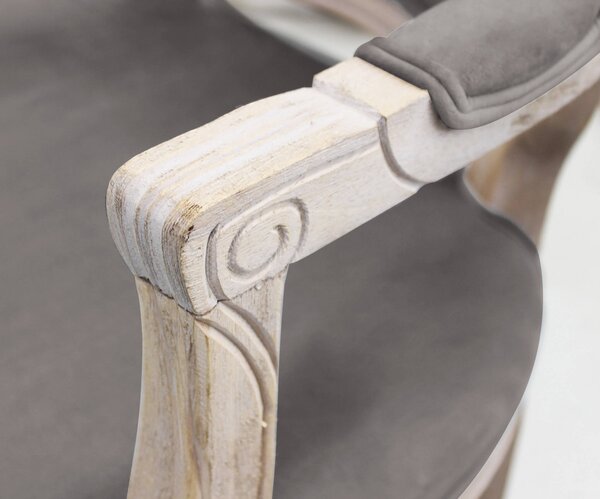 DecHome Poltrona Classica in Velluto Dimensioni 55x51x100 colore Taupe - Coritiba