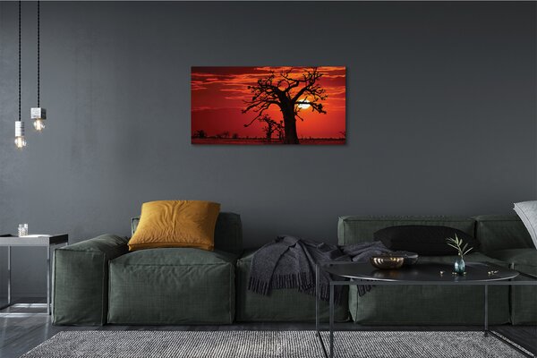 Quadro su tela Alberi nuvole cielo 100x50 cm