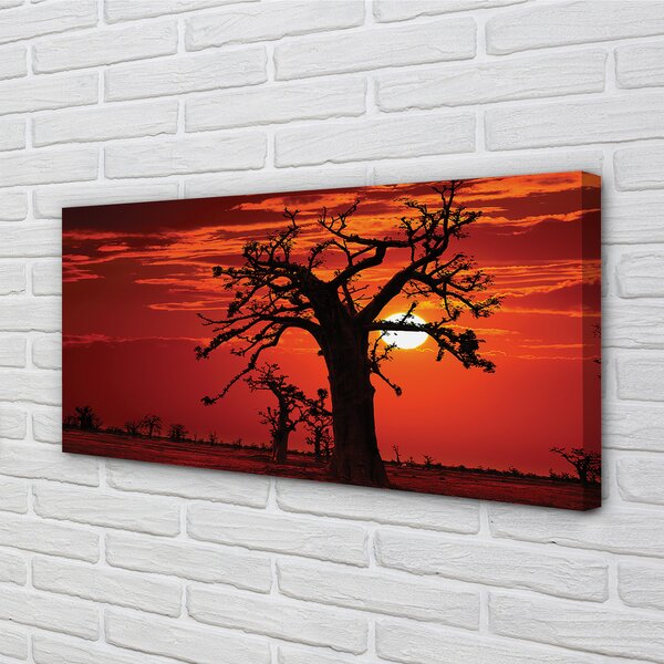 Quadro su tela Alberi nuvole cielo 100x50 cm