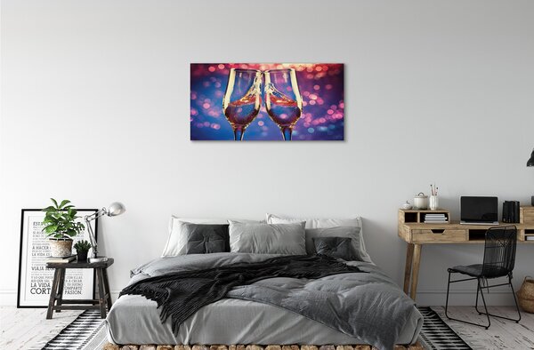 Quadro su tela Occhiali colorati di champagne 100x50 cm