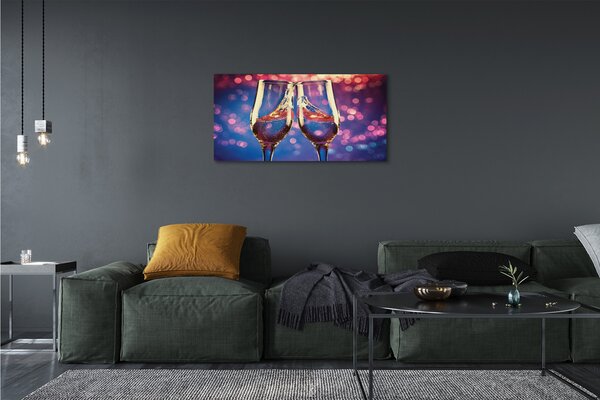 Quadro su tela Occhiali colorati di champagne 100x50 cm