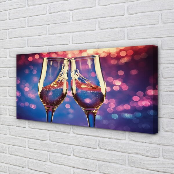 Quadro su tela Occhiali colorati di champagne 100x50 cm