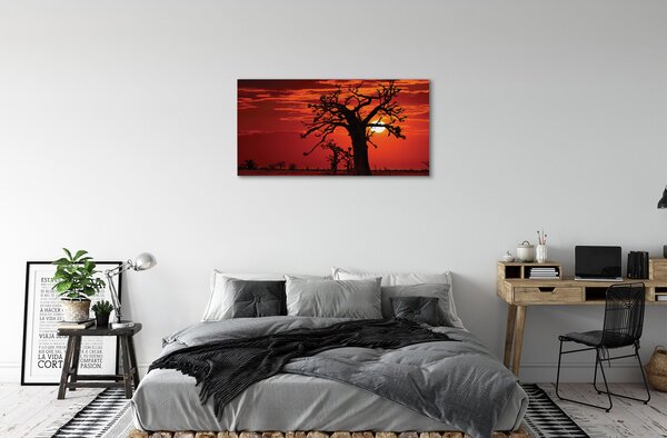 Quadro su tela Alberi nuvole cielo 100x50 cm