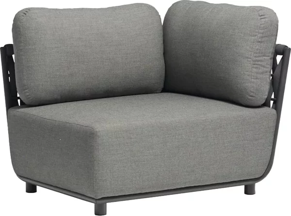 VivaGarden Poltrona da Esterno Angolare Destro in Alluminio Dimensioni 102x85x83 cm colore Antracite