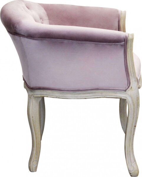 DecHome Poltrona Classica in Velluto Dimensioni 61x61x71 colore Rosa - Detroit