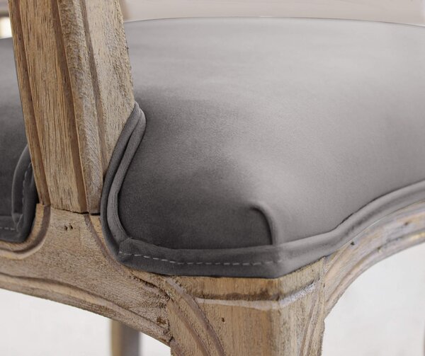 DecHome Poltrona Classica in Velluto Dimensioni 55x51x100 colore Taupe - Coritiba