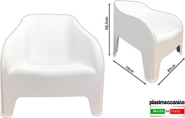 TOOMAX Poltrona da Esterno Dimensioni 79x76,5x70 cm colore Bianco