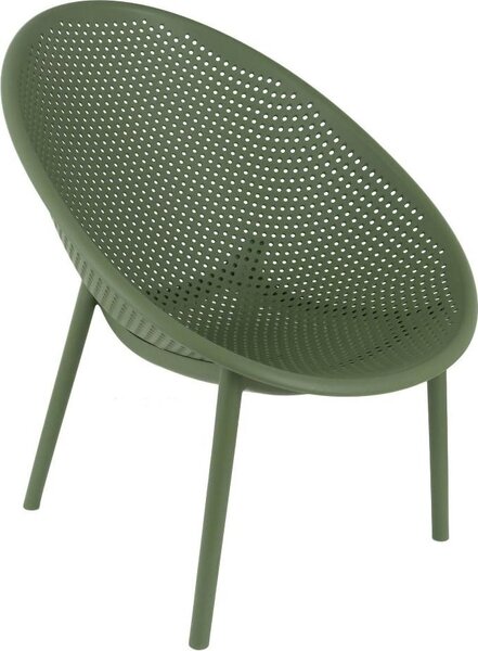 Amicasa Poltrona da Esterno Impilabile in Polipropilene Dimensioni 76x66x82 cm colore Verde - Ravello