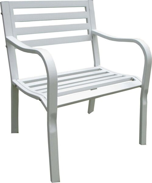 VivaGarden Poltrona da Esterno in Acciaio Dimensioni 60x56x85 cm colore Bianco - Country