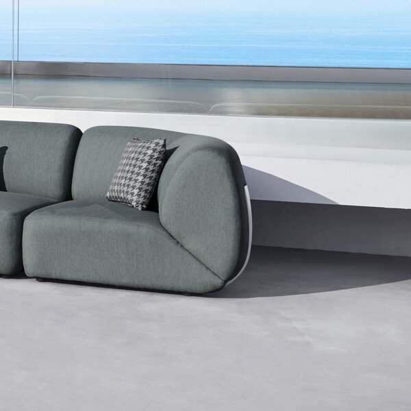 VivaGarden Poltrona da Esterno in Alluminio Dimensioni 112x112x76 cm colore Grigio - Vancouver