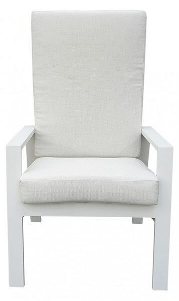 VivaGarden Poltrona da Esterno in Alluminio con Cuscino Dimensioni 65x56x41 cm colore Bianco - Malaysia