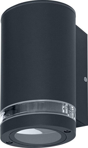 OSRAM applique da esterno GU10 downlight con anello di separazione, luce indiretta, alloggiamento in alluminio grigio scuro, IP44 e IK03, applique per facciate