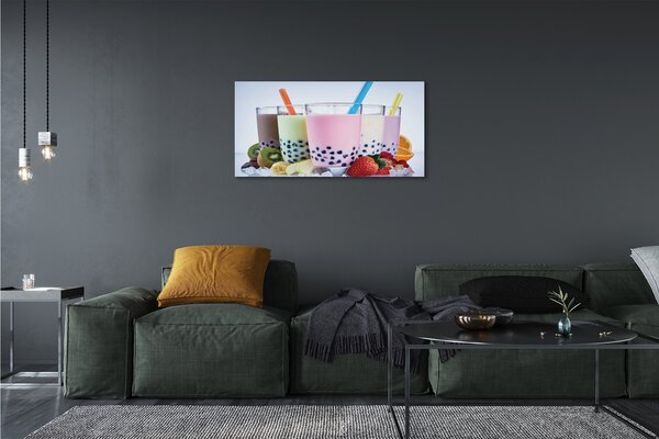 Quadro su tela Cocktail di latte con frutta 100x50 cm