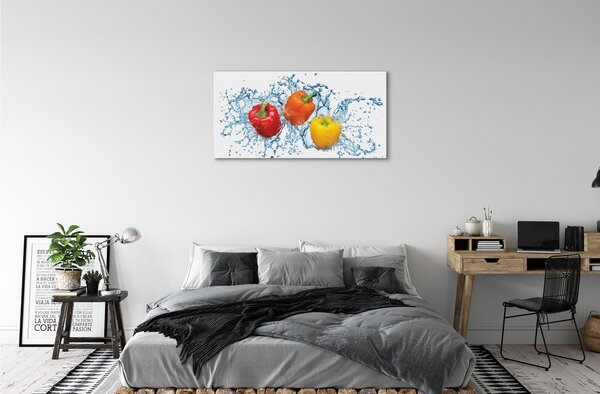 Quadro su tela Paprika Water 100x50 cm