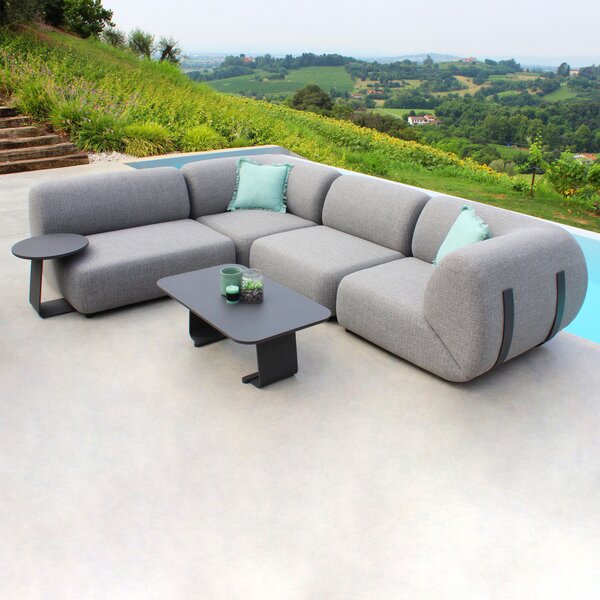 VivaGarden Poltrona da Esterno in Alluminio/Poliestere Dimensioni 112x94x76 cm colore Grigio