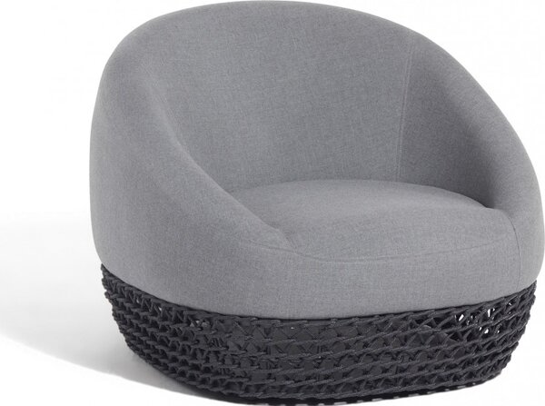 VivaGarden Poltrona da Esterno in Alluminio/Corda Dimensioni 91x91x71 cm colore Grigio