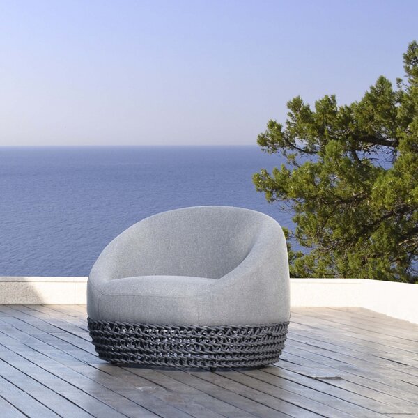 VivaGarden Poltrona da Esterno in Alluminio/Corda Dimensioni 91x91x71 cm colore Grigio