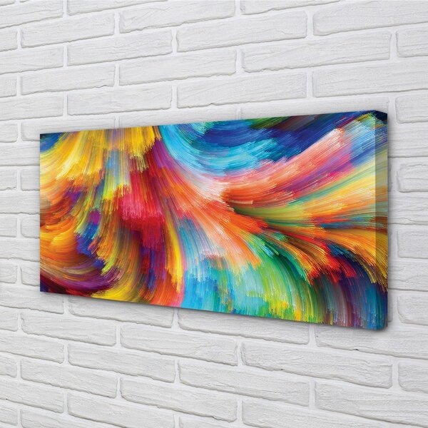 Quadro su tela Strisce frattali irregolari colorate 100x50 cm