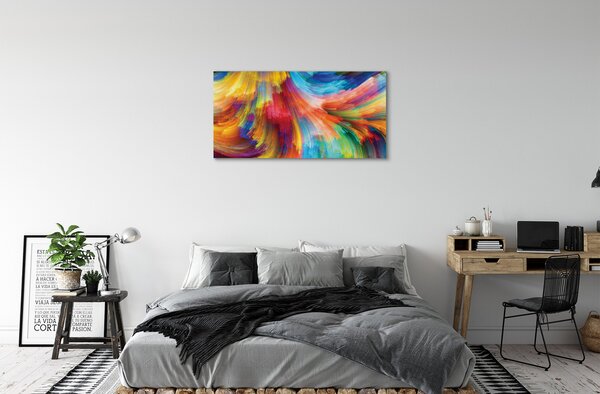 Quadro su tela Strisce frattali irregolari colorate 100x50 cm