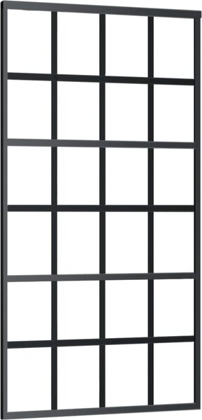 Porta Scorrevole in Vetro ESG e Alluminio 102x205 cm Nera
