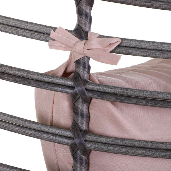 VivaGarden Poltrona da Esterno in Rattan PE Dimensioni 101x89x156 cm colore Grigio/Beige