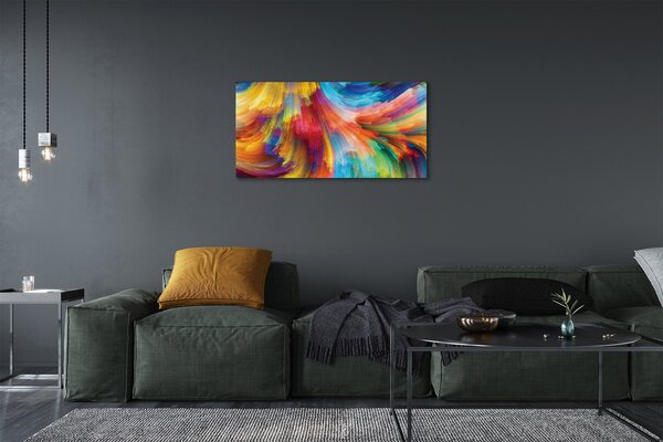 Quadro su tela Strisce frattali irregolari colorate 100x50 cm