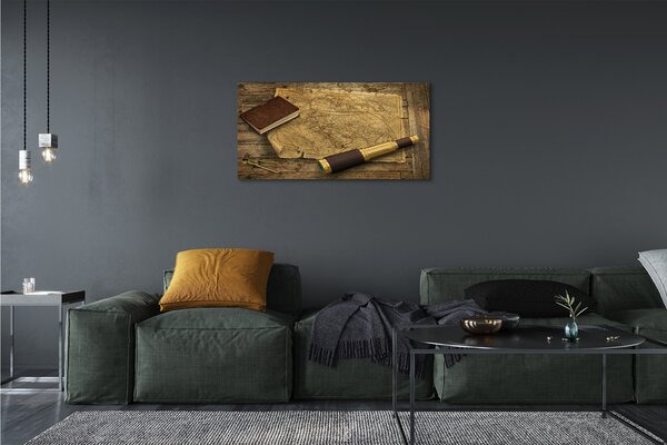 Quadro su tela Vecchia mappa del notebook 100x50 cm