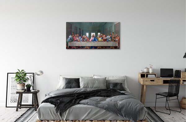 Quadro su tela Ultima cena arte 100x50 cm