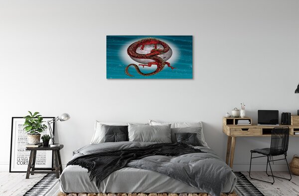 Quadro su tela Drago giapponese del cielo lunare 100x50 cm