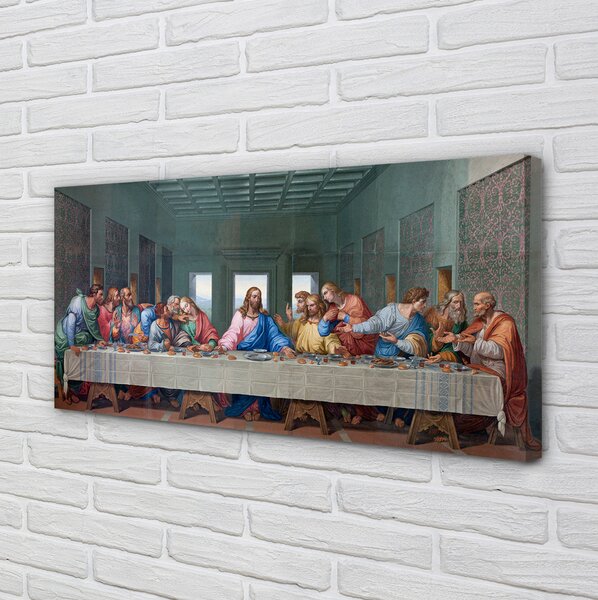 Quadro su tela Ultima cena arte 100x50 cm