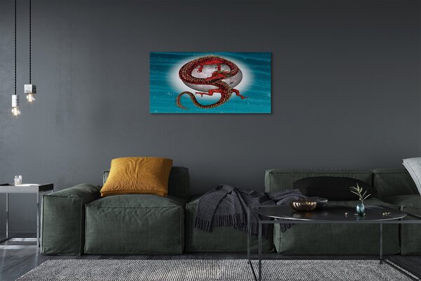 Quadro su tela Drago giapponese del cielo lunare 100x50 cm