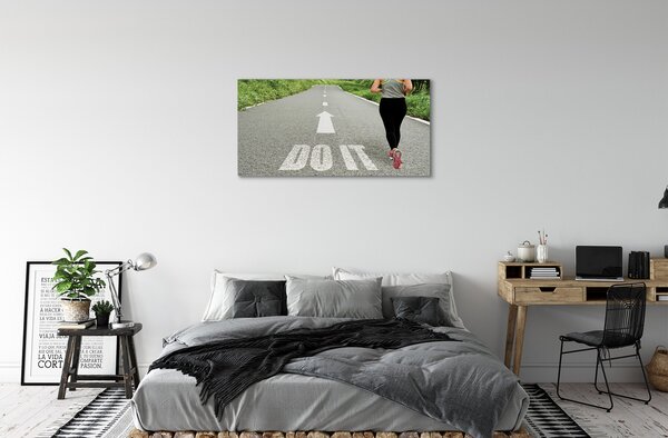 Quadro su tela Donna Expert Run 100x50 cm