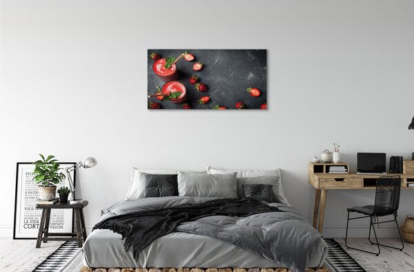 Quadro su tela Coctail alla fragola 100x50 cm
