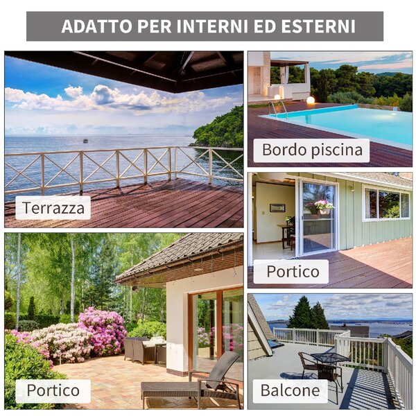 VivaGarden Poltrona da Esterno in Rattan PE Dimensioni 65x86x90 cm colore Blu/Marrone - Adironrack