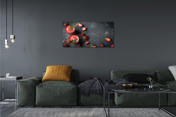 Quadro su tela Coctail alla fragola 100x50 cm