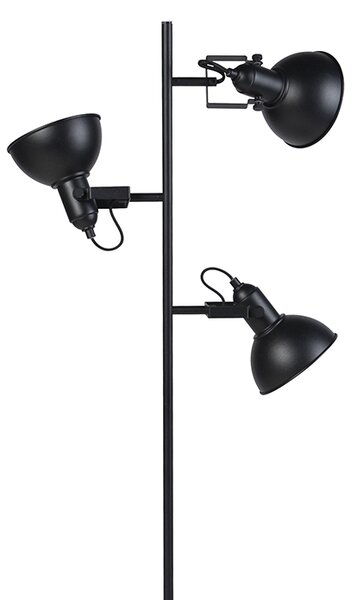 Lampada da terra smart nera con oro a 3 luci incl. 3 WiFi P45 - Tommy