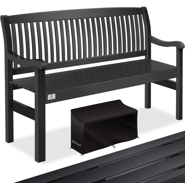 Panchina da giardino KESSER® in legno, resistente alle intemperie | Per 3-4 persone | Panchina da parco in legno massello | Panchina con portata massima di 320 kg | Panchina da balcone, terrazza e giardino, copertura inclusa