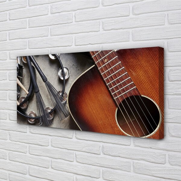 Quadro stampa su tela Sticchi di microfono per chitarra 100x50 cm
