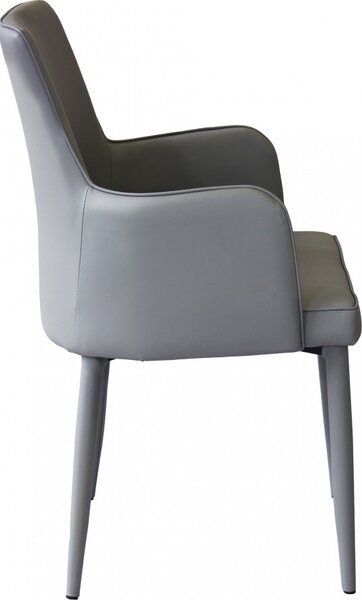 DecHome Poltrona Moderna in Ecopelle Dimensioni 45x49,5x87,5 colore Grigio Chiaro - Camille