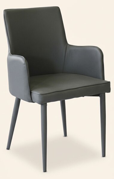 DecHome Poltrona Moderna in Ecopelle Dimensioni 45x49,5x87,5 colore Grigio Scuro - Camille