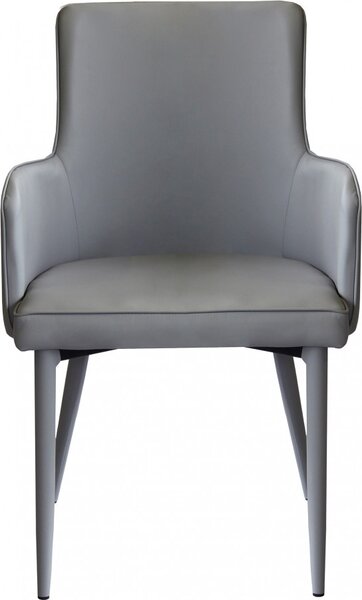 DecHome Poltrona Moderna in Ecopelle Dimensioni 45x49,5x87,5 colore Grigio Chiaro - Camille