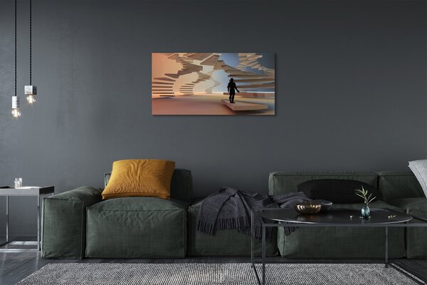 Quadro su tela Scale 3d 100x50 cm