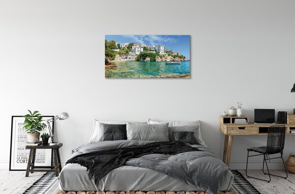Quadro stampa su tela Natura della Grecia Sea City 100x50 cm