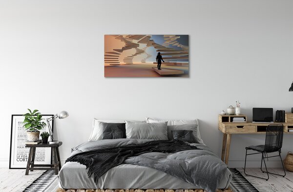Quadro su tela Scale 3d 100x50 cm