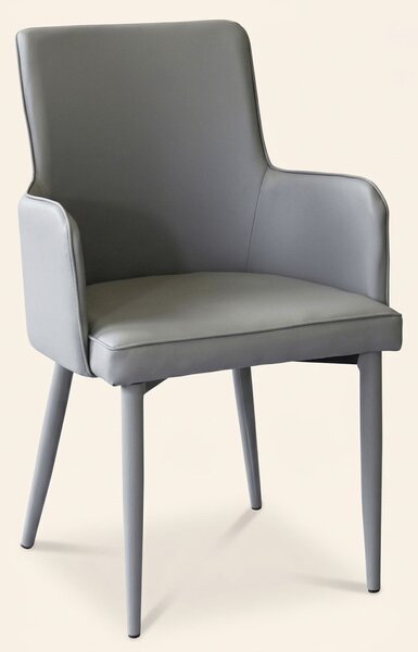 DecHome Poltrona Moderna in Ecopelle Dimensioni 45x49,5x87,5 colore Grigio Chiaro - Camille