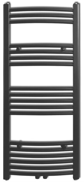 Radiatore Centrale Portasciugamano Curvo Nero 500 x 1160 mm