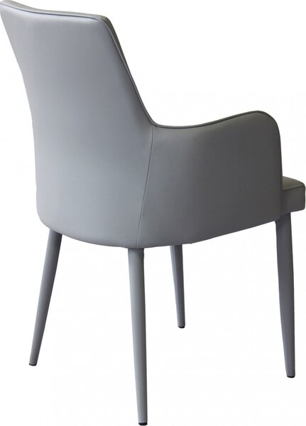 DecHome Poltrona Moderna in Ecopelle Dimensioni 45x49,5x87,5 colore Grigio Chiaro - Camille