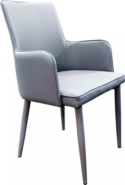 DecHome Poltrona Moderna in Ecopelle Dimensioni 45x49,5x87,5 colore Grigio Chiaro - Camille