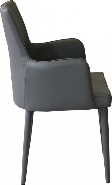 DecHome Poltrona Moderna in Ecopelle Dimensioni 45x49,5x87,5 colore Grigio Scuro - Camille